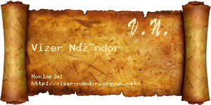 Vizer Nándor névjegykártya