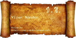 Vizer Nándor névjegykártya
